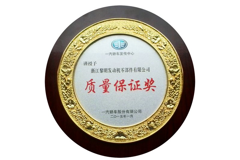 一汽轎車(chē)發(fā)傳中心質(zhì)量保證獎(jiǎng)（2015）